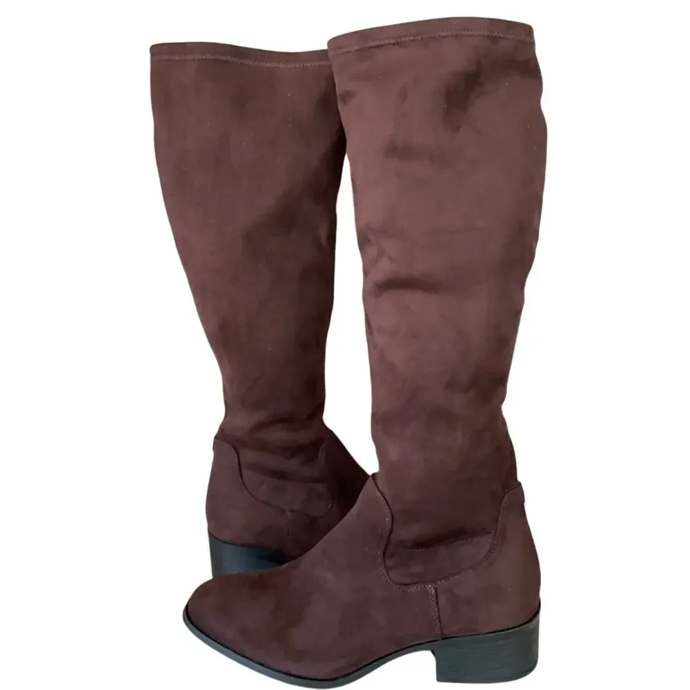 Kenneth Cole Women's Boots Knee-High Faux Suede Brown Size 8.5 NEW NIB